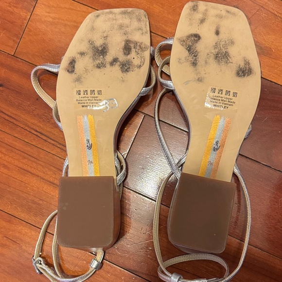 Sam Edelman Silver Block Heel Sandals - Picture 5 of 10